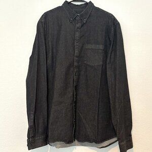 Express Dark Gray Denim Shirt